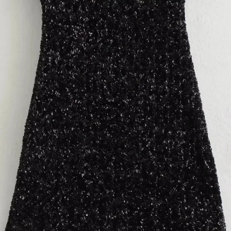 Mini Dress for Women Elegant O-Neck Fly Sleeve -