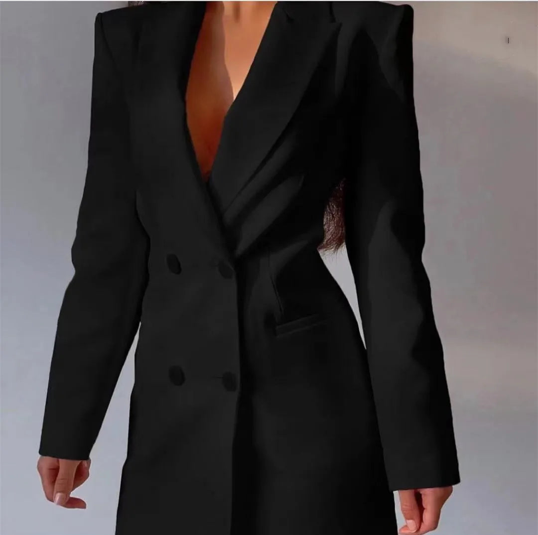 Backless Double Breasted Suit Skirt -