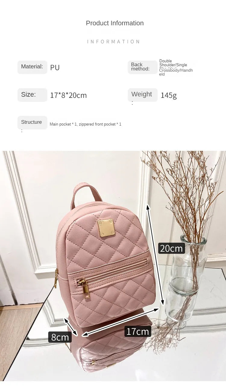 Carry your essentials in style with this fashionable women's bag. Featuring double pockets and embroidered details, this small book bag is perfect for adding a trendy touch to your outfit. -