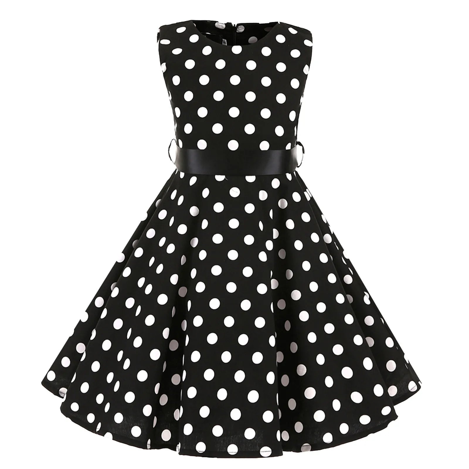 Outfits Party Sleeveless Gown Dress Kid Dots Prints Floral Children Girl Princess Clothes Girls Dresses Straight Dress -