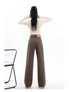 Rock the urban vibe with these baggy, high-street fashion, straight brown jeans for women! -