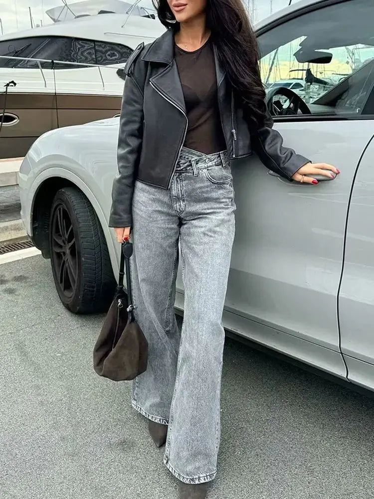 women's wide leg denim jeans