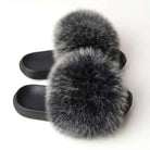 Real Fox Fur Slippers -