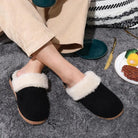 Evshine Women Plush Cotton Slippers Winter Indoor Warm Soft House Slipper Comfort Memory Foam Slides Outdoor Fur Fuzzy Flat Shoe -