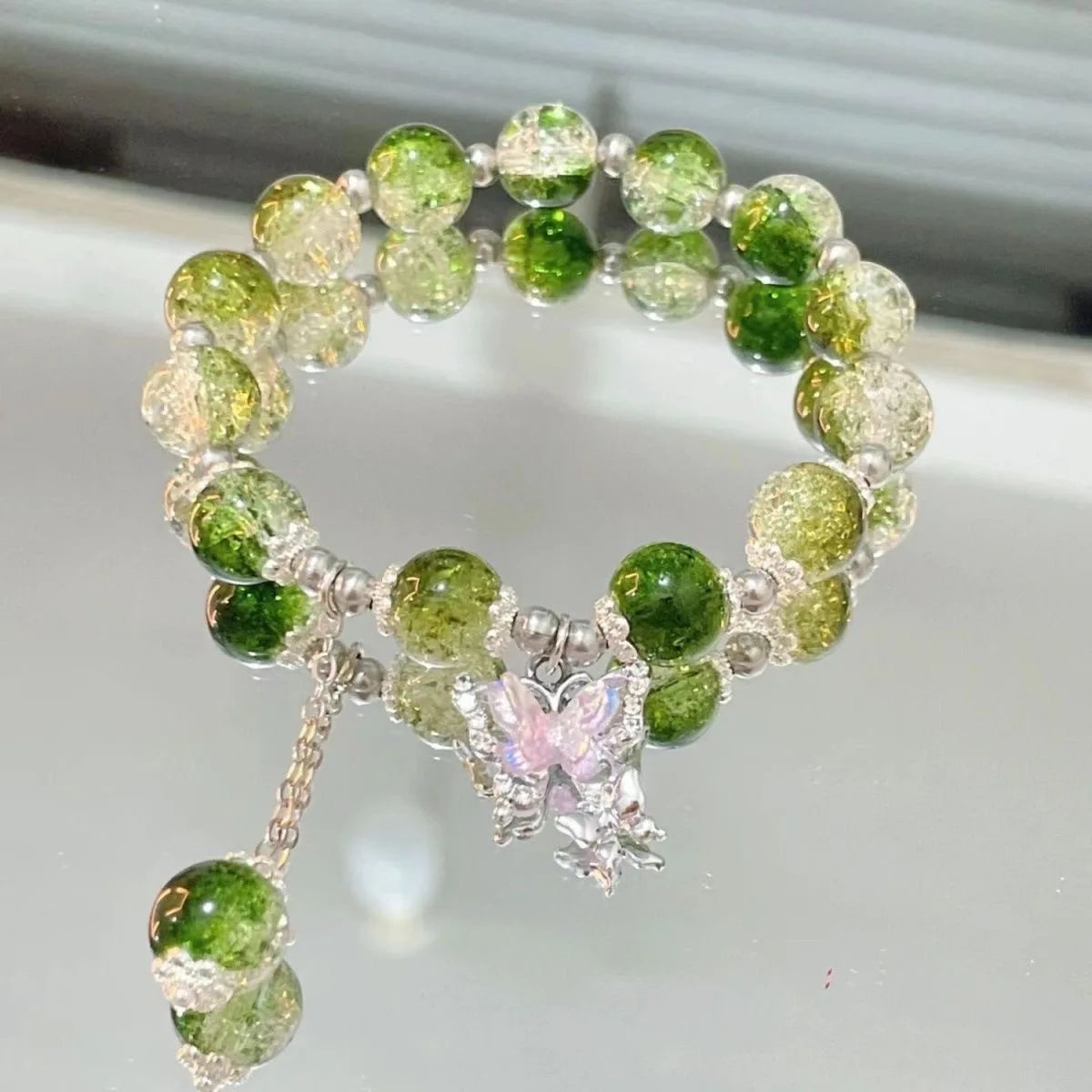 Butterfly Chain Bead Bracelet -