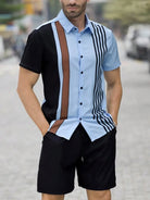 Summer Men's Short Sleeve Shirt And Beach Shorts Set Outdoor Sports Comfortable Men's Shorts Hawaii Men's Travel Casual Shirt -