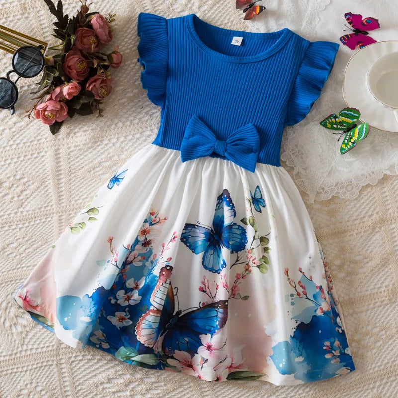 Girl's Butterfly Printed Dress 3-7Y -