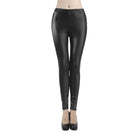 Look stylish and stay cozy with these high-waisted leather leggings for women—featuring thermal properties for warmth and a stretchy design for ultimate comfort and cuteness! -