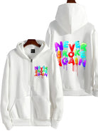 Stay fresh and bold in this men's multi-color hooded sweatshirt featuring the Never Broke Again design! -
