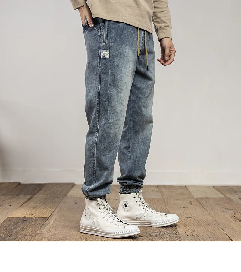 Classic Washed Blue Denim Jeans for Men -