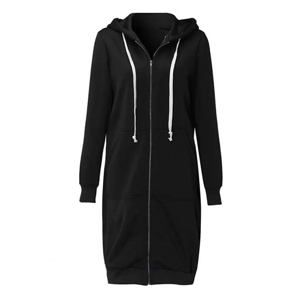 Plush Hooded Drawstring Women Jacket -