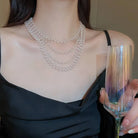 Multi-Layer Pearl Choker Necklace -