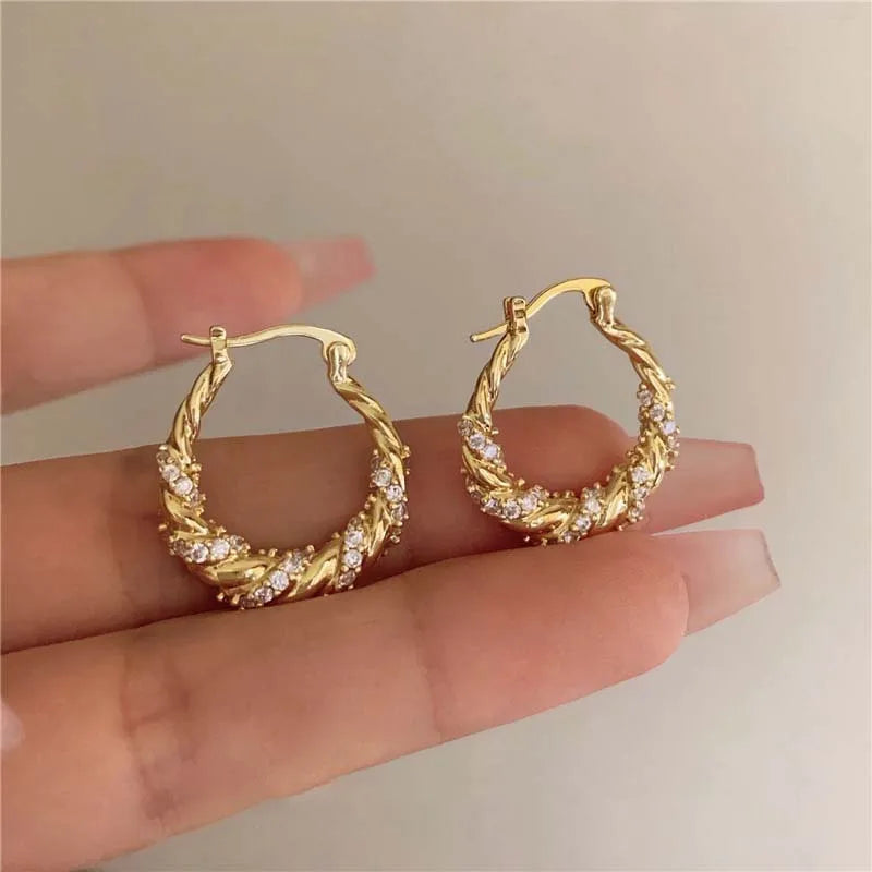 Twisted Hoop Earrings -
