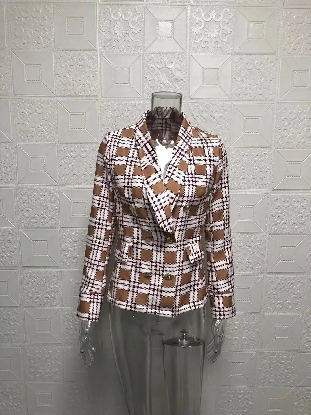 Black Floral Print Short Suit Jacket Long Sleeve Turn-down Collar Women's Fashion Cross-border Cotton Single-piece Blazer -