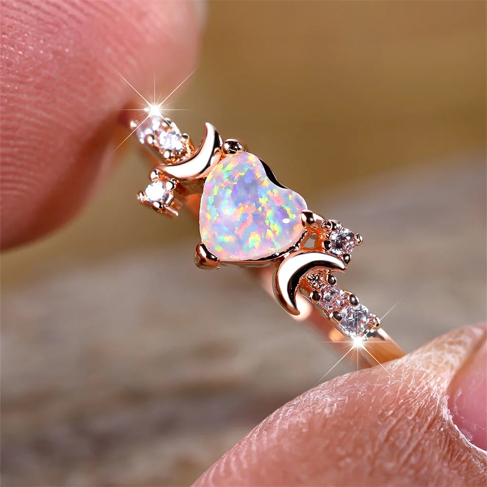 Rose Gold Silver Color Rings -