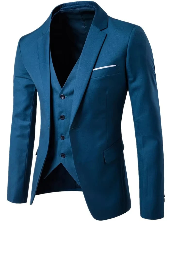Step out in style with this men's single-button blazer—classic and sharp! -