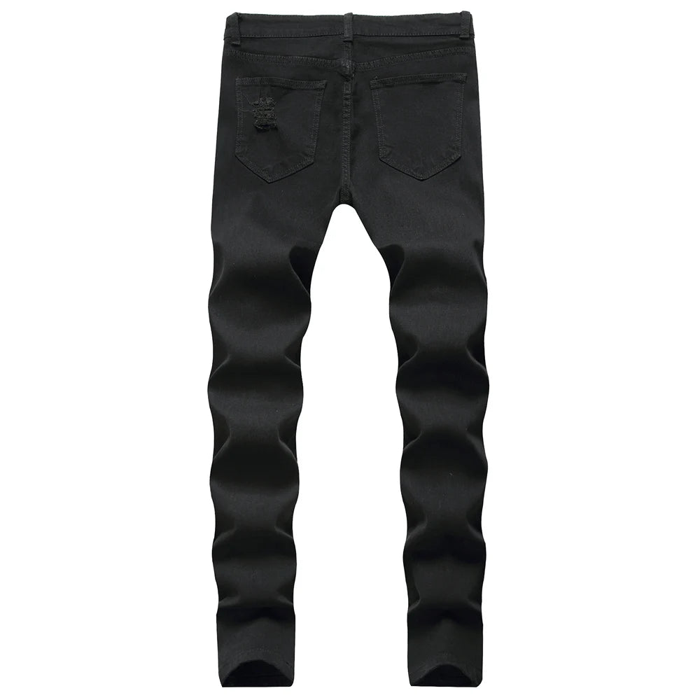 Jeans For Men Ripped Biker Skinny -