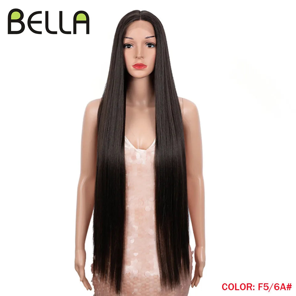Make a bold statement with this super long 38 straight lace front wig—featuring a stunning Lolita pink and blonde blend, perfect for cosplay and standout style! -
