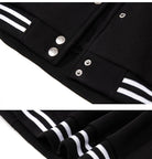 Make a statement with this preppy-style baseball jacket featuring a Jesus Saved My Life letter graphic. This unique design adds a touch of faith-inspired fashion to your look. -