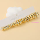 6 PAIRS-36 PAIRS Trendy Golden C-shaped, Water-droplet, Threaded Earring Set -