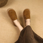 Elevate your style with these platform sole loafers for women. -