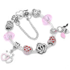 Pink Heart To Heart Beads Charm Bracelets -