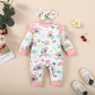 Keep your newborn baby girl cozy and cute with this 2-piece romper outfit set featuring long sleeves—perfect for everyday comfort! -