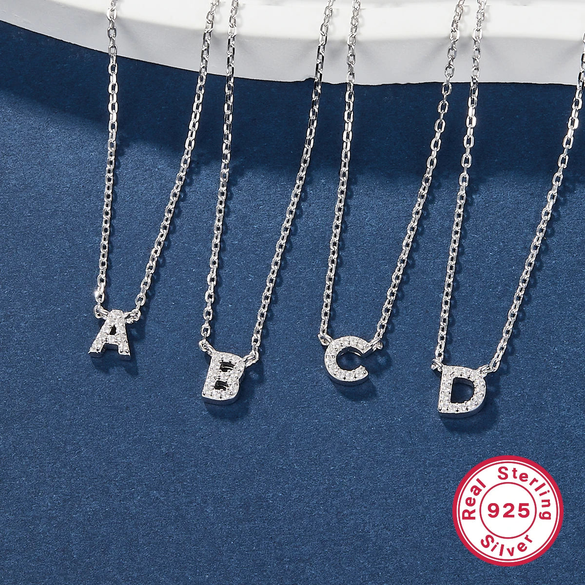 Sterling silver light luxury exquisite letter pendant necklace -