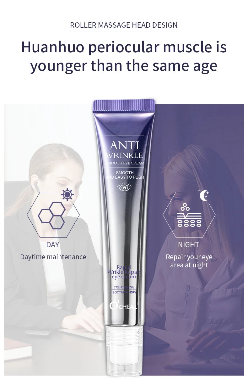 Revitalize your under-eye area with this anti-wrinkle and dark circle eye cream roller massager. The moisturizing formula and cooling roller can help reduce puffiness, and leave you with bright and refreshed eyes. -