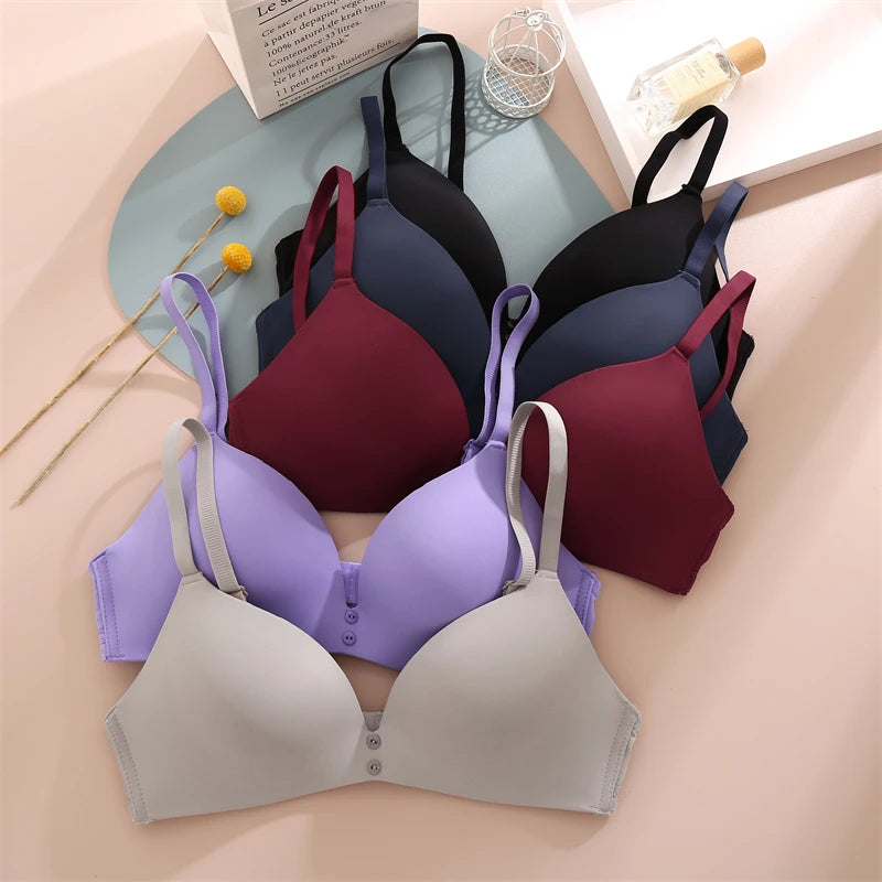 FINETOO Sexy Wire Free Push Up Underwear For Women Seamless Deep V Cup Bras Adjustable Comfort Bralette Female Backless Lingerie -