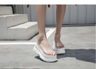 European Station 2025 Summer New Arrival Transparent Height Increasing Sandals Female Online Influencer Thick Sole Strap Platform Shoes Small Size Flats Sandals -