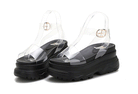 European Station 2025 Summer New Arrival Transparent Height Increasing Sandals Female Online Influencer Thick Sole Strap Platform Shoes Small Size Flats Sandals -