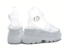 European Station 2025 Summer New Arrival Transparent Height Increasing Sandals Female Online Influencer Thick Sole Strap Platform Shoes Small Size Flats Sandals -