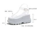 European Station 2025 Summer New Arrival Transparent Height Increasing Sandals Female Online Influencer Thick Sole Strap Platform Shoes Small Size Flats Sandals -