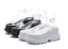 European Station 2025 Summer New Arrival Transparent Height Increasing Sandals Female Online Influencer Thick Sole Strap Platform Shoes Small Size Flats Sandals -