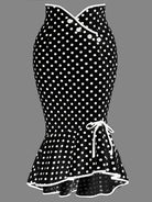 Polka Dot Bodycon Button Lace Up Skirts, Sexy Mature Fishtail Party Skirts, Women's Clothing -