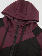 Men's Casual Color Block Zip Up Jacket With Hood - Varsity Style - Soft Fleece Lining - Perfect for Fall/Winter - Ideal Gift for Teenagers & Young Adults -