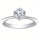 Sparkle bright with this women's one-carat silver moissanite ring! -