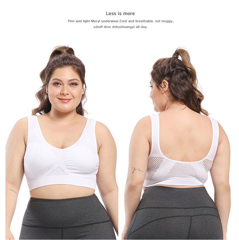 [Gentle Care] Plus Size Seamless Sports Bra for Women - Purple, Breathable Mesh Fabric, Push-Up with Removable Pads, Comfort Fit Vest Style, Sizes 36XL to 40XL, Plus Size Bra -