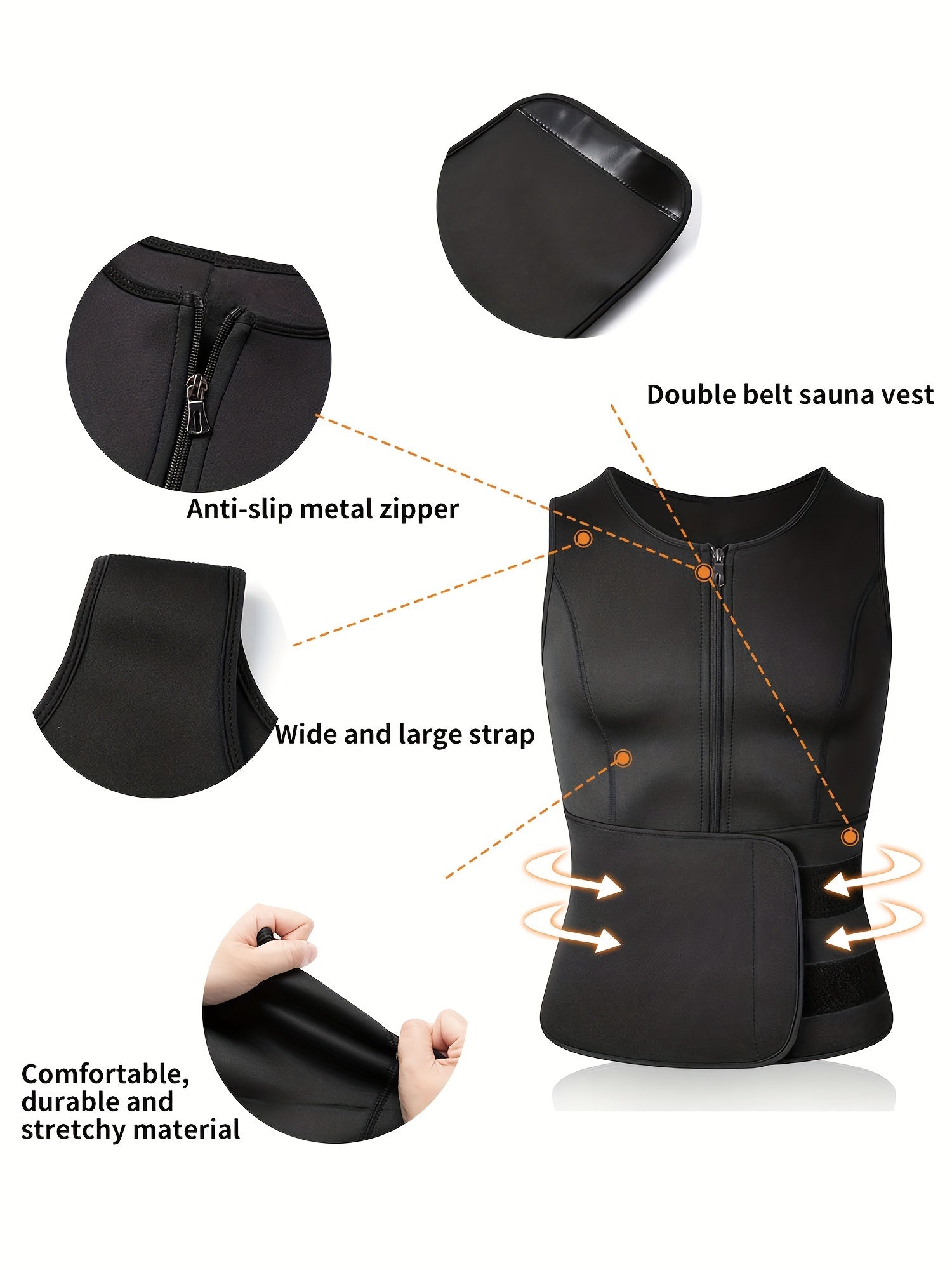 Optimize your workout with this men's adjustable compression tank top and waist trainer set! -