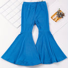 Girls' High-Waisted Flared Pants - Stretchy Bell-Bottoms, Non-Belted Waist, for Dance, Everyday & Formal Events - Spring/Fall Pants for Girls - Easy-Care Outfit, Dance Attire, Non belted Design, Comfortable Fit, Perfect for O -