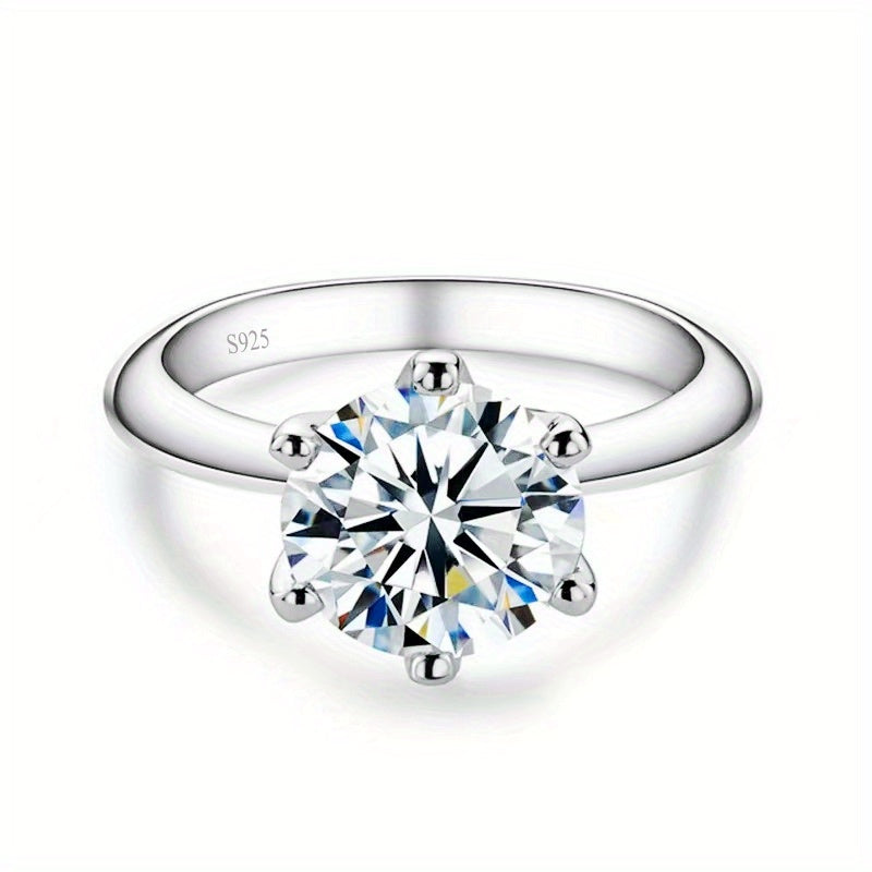 Sparkle bright with this women's one-carat silver moissanite ring! -