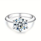 Sparkle bright with this women's one-carat silver moissanite ring! -