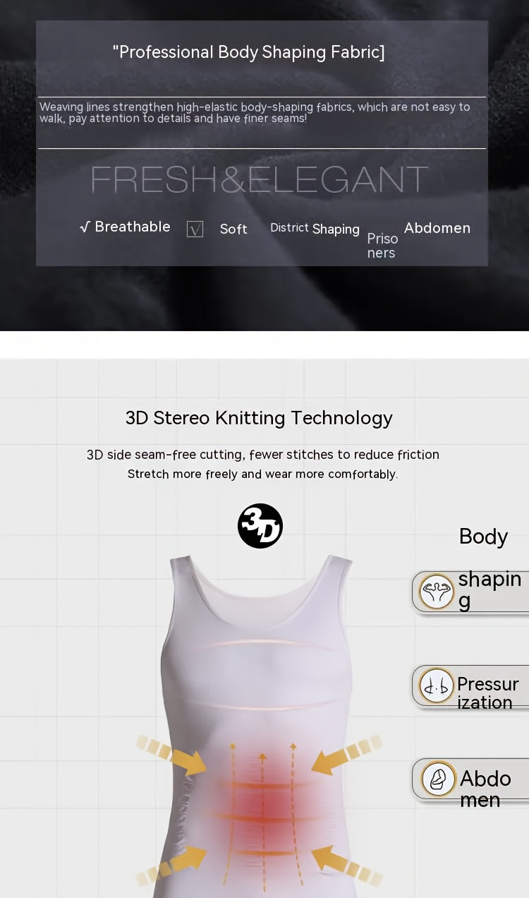 Sculpt your silhouette with this men's compression body shaper tank top—your secret slimming vest! -