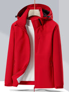 Women's Autumn and Winter Outdoor Sports Casual Warm Fleece Lined Windproof Stand Collar Jacket -