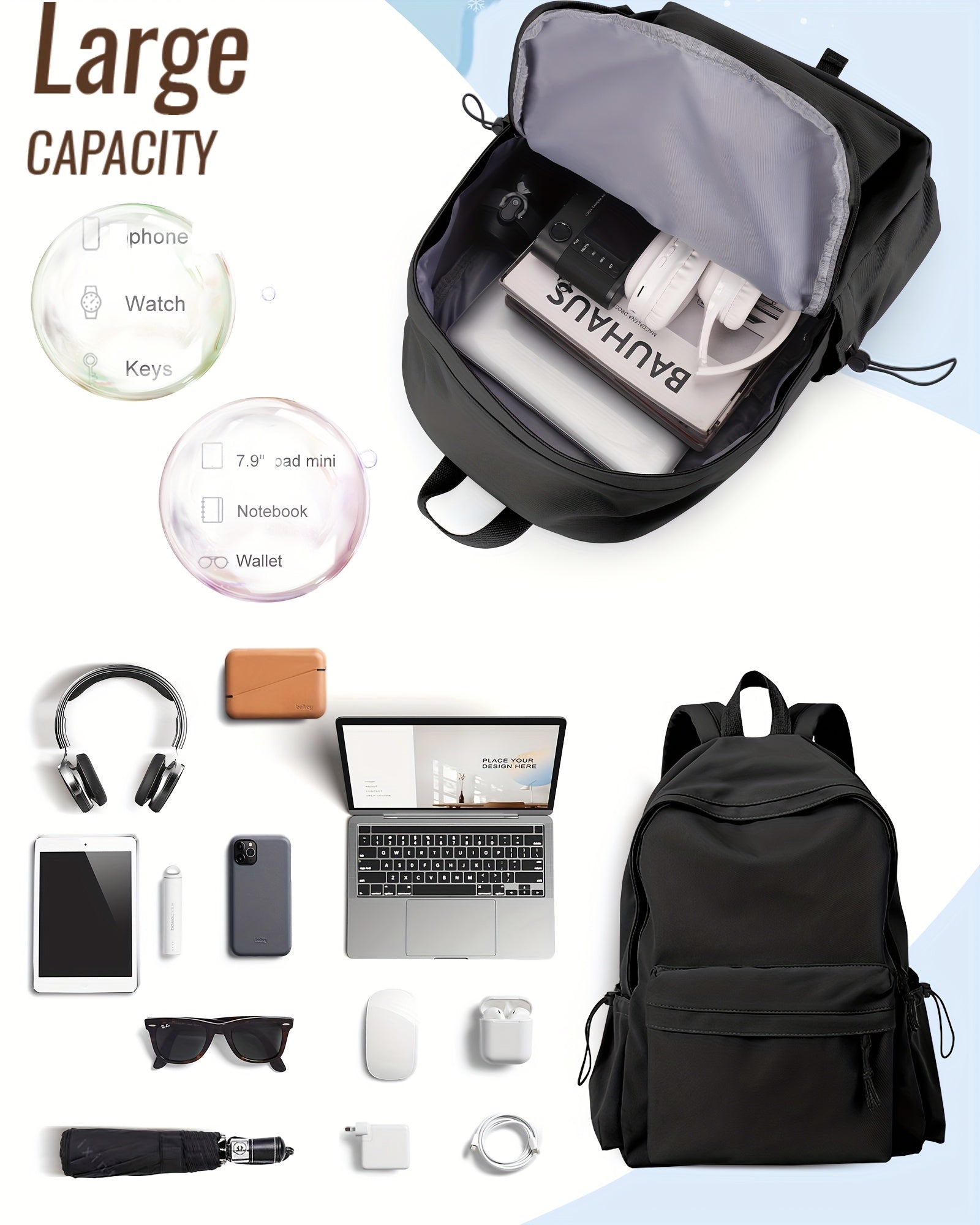Lightweight Casual Laptop Backpack For For Men And Women, School Book Bag For College -