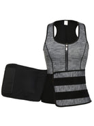 Optimize your workout with this men's adjustable compression tank top and waist trainer set! -