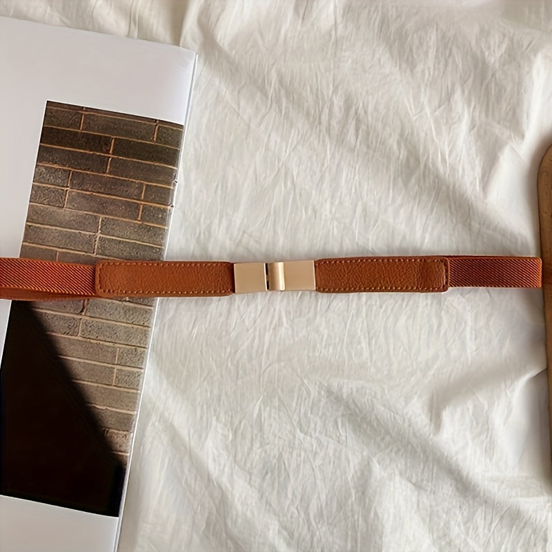 Elastic Waist Cincher Belt - Stylish Black & Golden Design, Versatile Corset for Dresses & Coats, Perfect for Casual & Formal Occasions, Everyday Fashion Accessory|Vintage Style Belt|Elastic Cincher Belt -