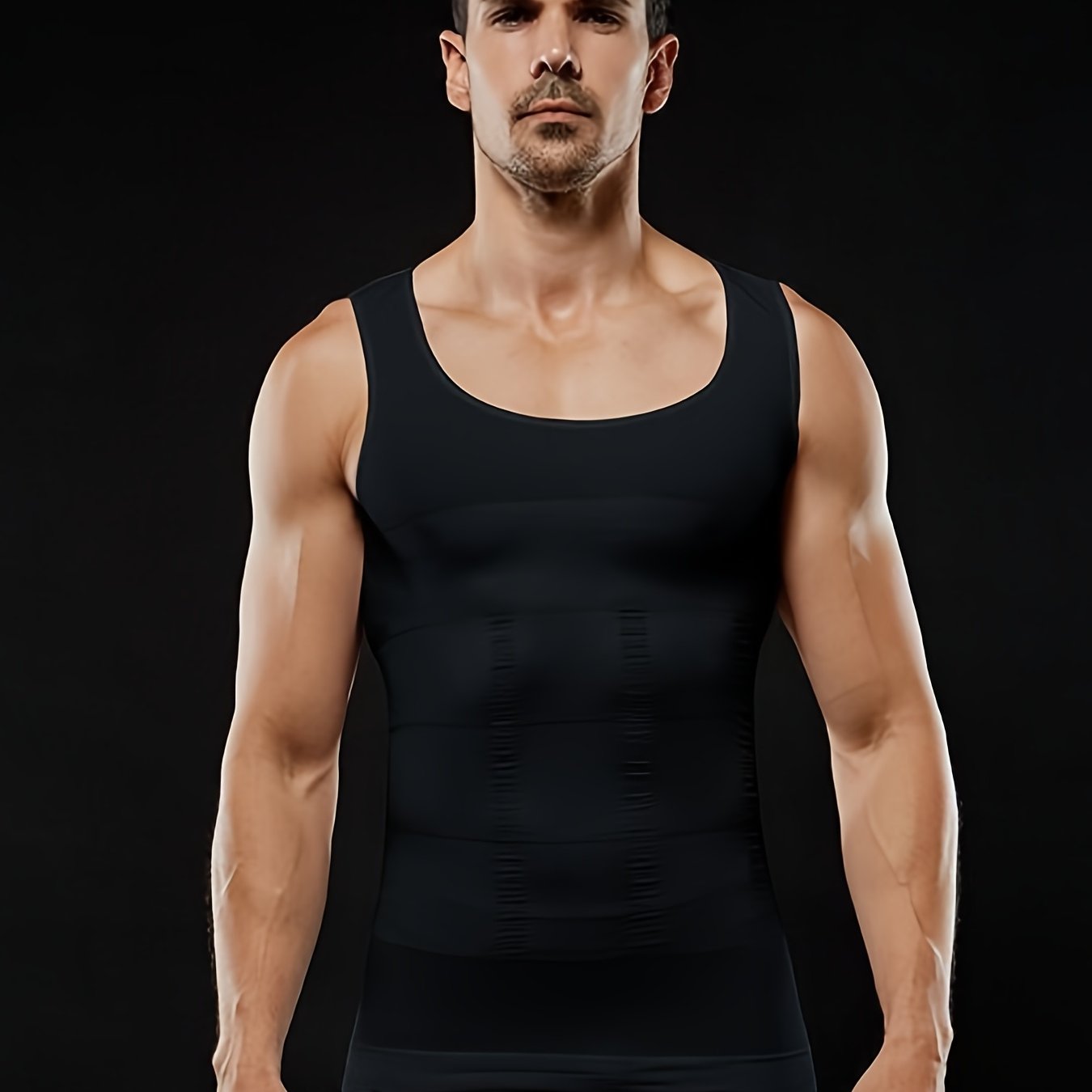 Sculpt your silhouette with this men's compression body shaper tank top—your secret slimming vest! -