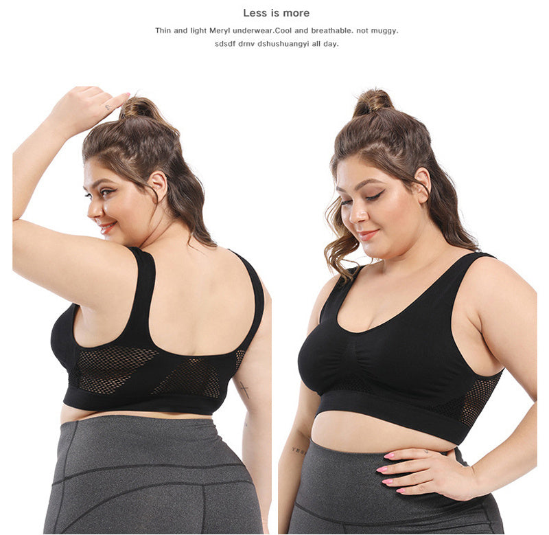 [Gentle Care] Plus Size Seamless Sports Bra for Women - Purple, Breathable Mesh Fabric, Push-Up with Removable Pads, Comfort Fit Vest Style, Sizes 36XL to 40XL, Plus Size Bra -